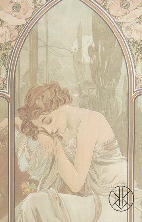 Alfons Mucha - Denní doby - Odpočinek noci (1899)