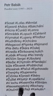 Petr Babák: Pravdivé texty (1997-2023)