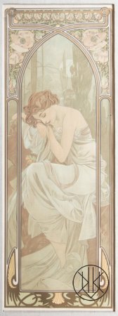 Alfons Mucha - Denní doby - Odpočinek noci (1899)