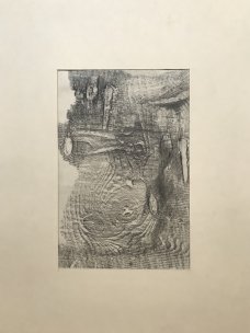 Václav Tikal: Hlava, originální frotáž, 1946, signováno