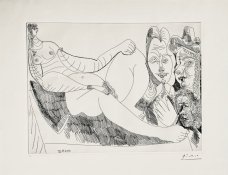 Pablo Picasso, Femme au lit avec visiteur en costume du XVIIe siècle