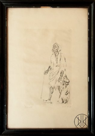 Emil Orlik - A blind Arab man lead by a Child