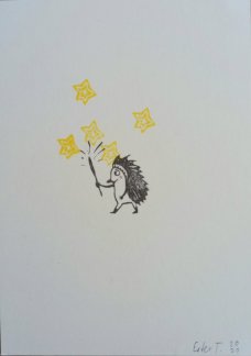 Ester Tajrychová: postcard The Hedgehog