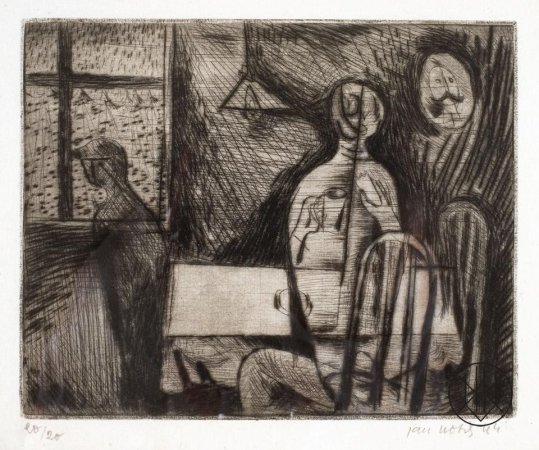 Jan Kotík, U stolu, 1944