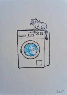 Ester Tajrychová: postcard Washing machie