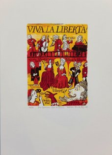 Don Giovanni: Viva la libertà, coloured woodcut