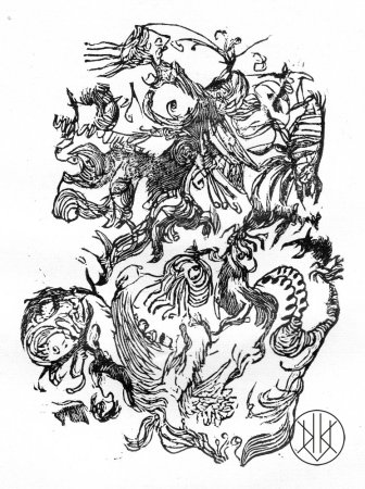 Marek J. Vavřinec: From the cycle Mundus Superterraneus 42, woodcut