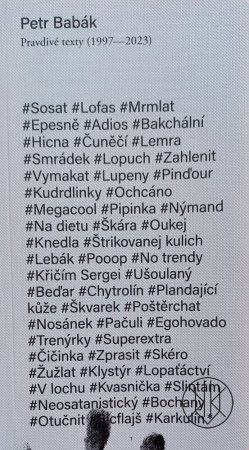 Petr Babák: Pravdivé texty (1997-2023)