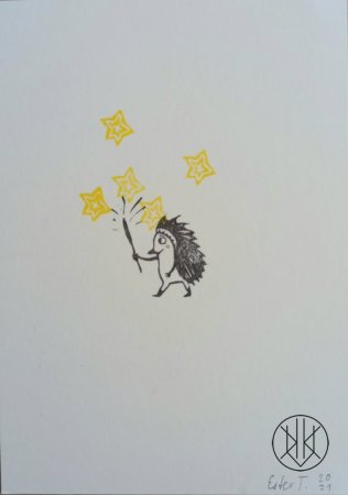 Ester Tajrychová: postcard The Hedgehog